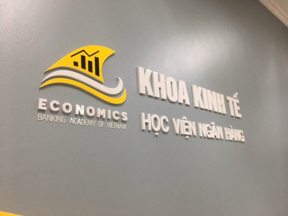 Chữ nổi logo Khoa Kinh tế Học viện Ngân hàng